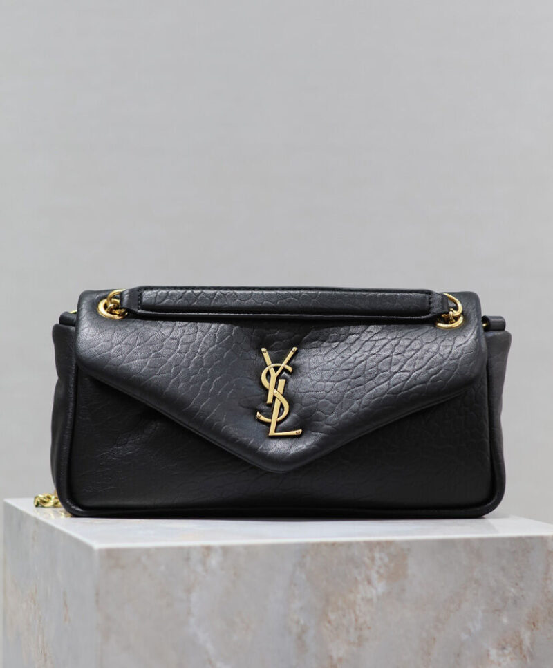 Saint Laurent Calypso Small In Plunged Lambskin Black